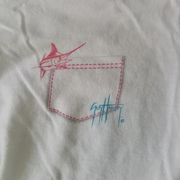 EUC Guy Harvey white swordfish t-shirt- Small - Picture 5 of 6